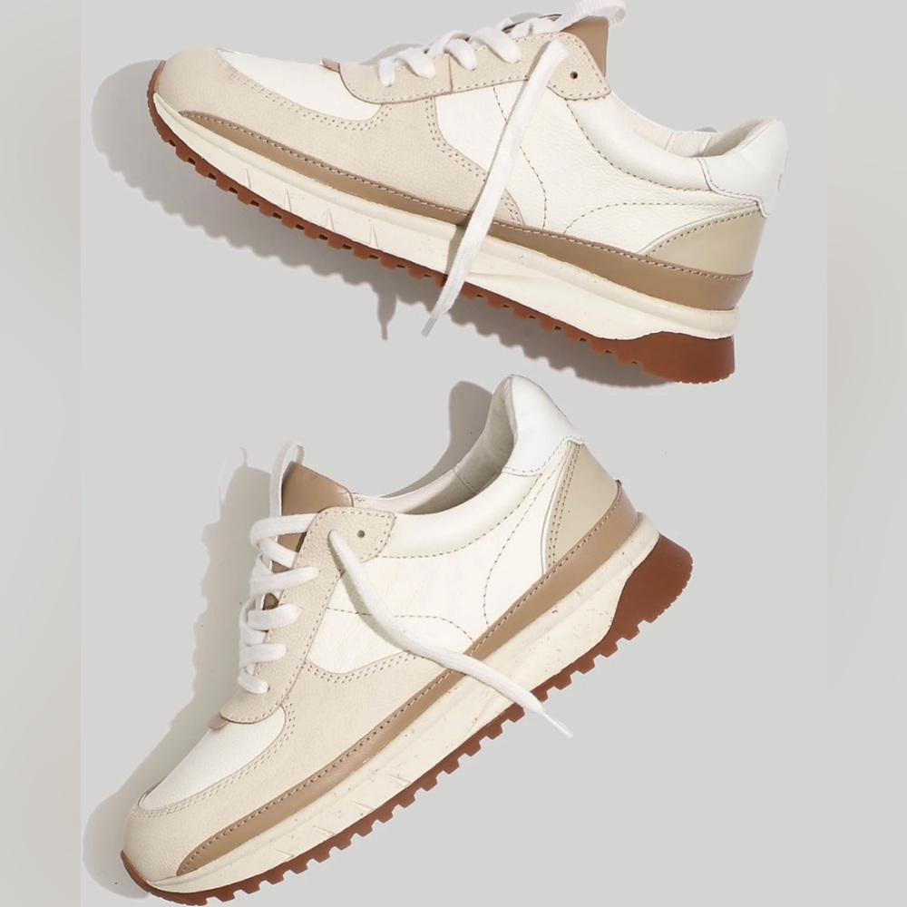Madewell Kick Off Trainer Sneakers Shoes Antique Cream / Beige Size 7 - Picture 1 of 16